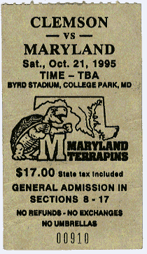 UMCP vs Clemson football stub